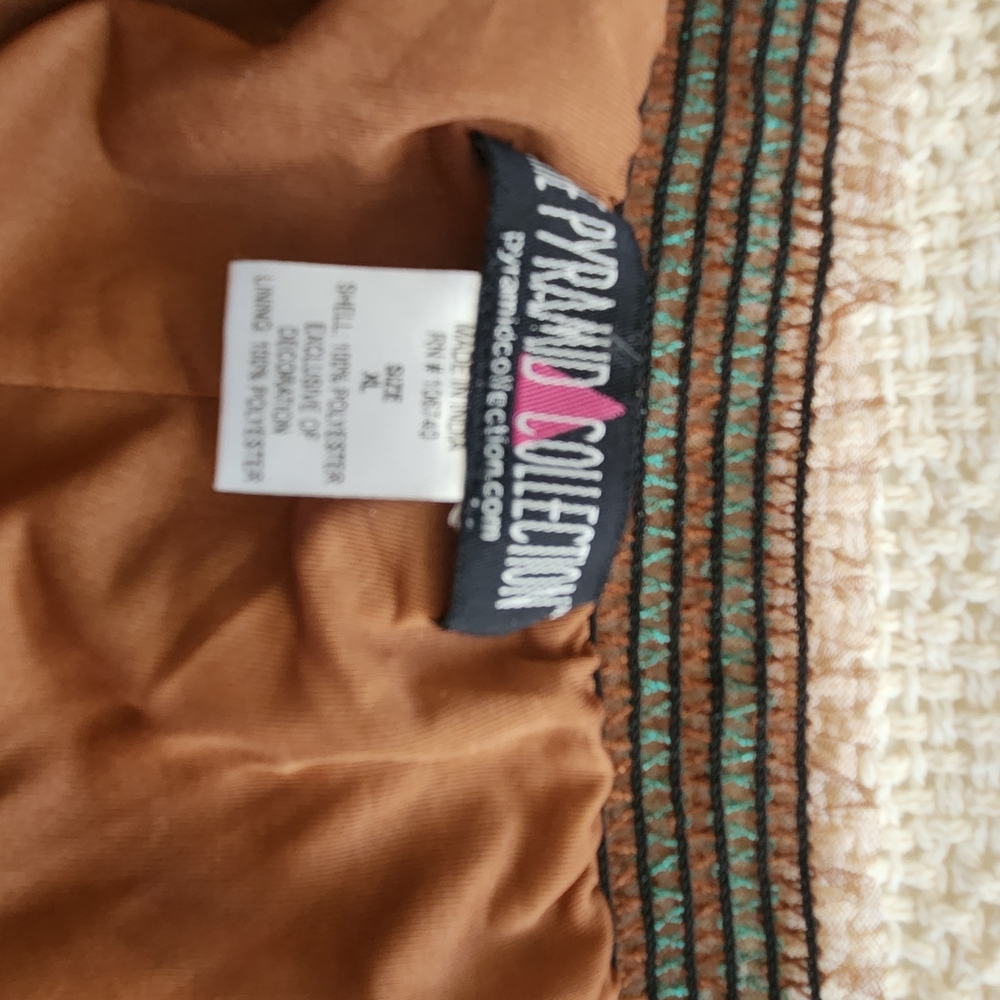 The Pyramid Collection Vibrant Patchwork A-Line S… - image 4